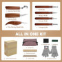 YUTUY Outil de Ciseaux à Bois Kit,29Pièces DIY Outils de Sculpture,Couteau Sculpture Bois,Kit Sculpture Bois,Avec gants anti-cou