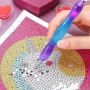 Ensemble de Stylos de Peinture Diamant, Accessoires et Outils de Fabrication Artisanale de Peinture Diamant 5D, avec 6 Embouts d