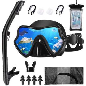 YlYADl Masque de Plongée Réglable,Kit de plongée avec Tuba pour Adulte,Set de Plongée Kits de Plongée,Masque et Tuba Plongée pou