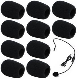 10 Pcs Bonnette Micro,Mousse Micro,Mousse Micro Casque,Mini Microphone Casque Pare-brise Mousse,Pour La Salle De Classe,Intervie