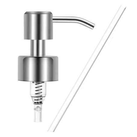 1 Piece Pompe Savon, Tête de Pompe avec Tuyau, Embout de Rechange en INOX pour Distributeur Savon Liquide Standard 28/400, à Fin