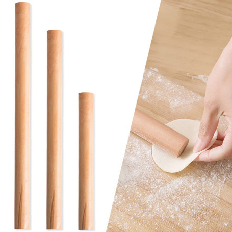 NC DBAILY Rouleau Pâtisserie Boishêtre,3pcs des Tailles Différentes Bûches Naturelles Pas Poignée Convient pour Les Gâteaux Pain