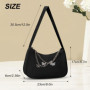 YZROHYI Petit Sac à Main Vintage,Sac Bandoulière Y2k,Sac Noir,Sac à Main Tendance Femme,Shoulder Bag Women,Sac à Bandoulière Des