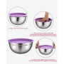 DaiWeier Lot de 7 Bol Acier Inoxydable avec Coloré Couvercles, Bols Mélangeurs, Saladiers, Empilable pour Un Stockage Minimal, C
