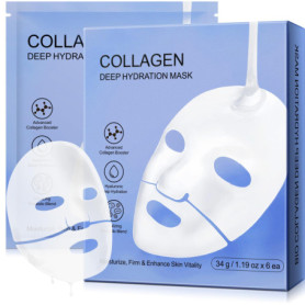 Lot de 6 masques de collagène bio pour la nuit, anti-âge, anti-rides, masque facial anti-rides, masque de nuit hydratant