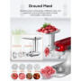 Hachoir à Viande pour KitchenAid, Accessoire Robot Pâtissier, 4 Plaques de Broyage, 2 Embouts à Saucisses, Acier Inoxydable