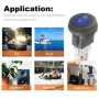 HUAREW bleu LED interrupteur rond électroluminescent KCD1-8 interrupteur à bascule étanche 12V 20A marine et divers éclairage ét