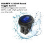 HUAREW bleu LED interrupteur rond électroluminescent KCD1-8 interrupteur à bascule étanche 12V 20A marine et divers éclairage ét