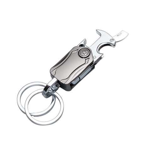 Porte clef multifonction,1pcs Hommes Porte-clés Voiture Mousqueton Décapsuleur Metal Ouvre-Bouteille Noire.