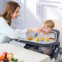 Chaise Haute BeBe Rehausseur Chaise Enfant Pliable Chaise Bebe Table Siège Rehausseur de Voyage avec Réglable en Hauteur et Harn