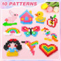 PITMT 10mm Perles à Repasser Grosse, 1050 Pièces XL Perle a Repasser 9 Couleurs avec Plaque Perle a Repasser, 11 Motifs 3 Papier