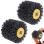 Lot de 2 brosses en nylon - Grain 120 - Brosse de polissage - Roue de tréfilage - Brosse pour rouleau abrasif, ponceuse à brosse