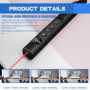 Pointeur laser - Télécommande de présentation avec tige de pointage extensible - Télécommande PowerPoint - Pointeur pour présent