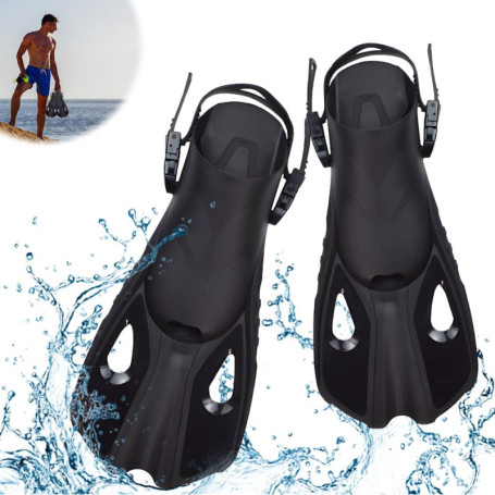 Udbrud Palmes de plongée, Palmes Courtes réglables Taille 42-47 Antidérapant Palmes Natation Palmes Courtes pour Adultes Femmes 