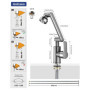 MIDINGCHAI Robinet Cuisine Rabattable, 1080° Flexible Rotation Mitigeur Cuisine,Robinet Evier Sous Fenêtre en Acier Inoxydable, 
