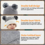 Udbrud Cagoule Bébé, Enfant d'hiver Cercle Echarpe Ensemble Enfant Double Pompon Cagoule Balaclava Bonnet Chaud écharpe Ensemble