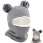 Udbrud Cagoule Bébé, Enfant d'hiver Cercle Echarpe Ensemble Enfant Double Pompon Cagoule Balaclava Bonnet Chaud écharpe Ensemble