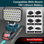 Lampe Led Rechargeable Pour Batterie Bosch 18V,80W Baladeuse Lampe 8000LM de Chantier Alimenté Par Pile, Projecteur avec Charge 