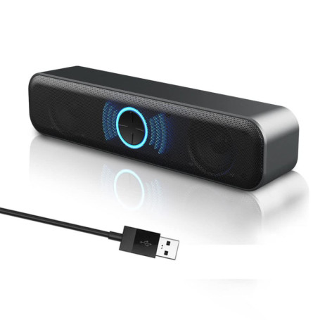 HONKYOB Haut-parleurs pour ordinateur, alimentés par USB avec son stéréo de 10 W, pour jouer à des jeux et des ordinateurs de bu