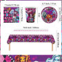 61 pièces de vaisselle de fête Monster High, fête d'anniversaire Monster High pour enfants, y compris assiettes en carton, tasse