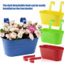 KAHEIGN 4 Pièces Métal Pots de Fleurs Suspendus, 27,5CM Grands Pots deFleurs Seau à Fleurs Suspendu avec Crochet Amovible pour B