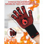 Gants de Barbecue Gants Anti Chaleur Jusqu'à 800°C Gants de Barbecue Universel Gants pour Barbecue Antidérapants Gant de Cuisine