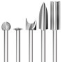 Jeu de Outils de Sculpture sur Bois pour Dremel, 5 Pièces Différents Mèches de Sculpture sur Bois avec Tige de 1/8 pouces pouces