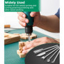Jeu de Outils de Sculpture sur Bois pour Dremel, 5 Pièces Différents Mèches de Sculpture sur Bois avec Tige de 1/8 pouces pouces
