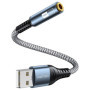 Adaptateur USB vers Prise Audio 3,5 mm, Adaptateur Audio USB vers AUX, Adaptateur Audio Externe pour Carte Son Stéréo avec Conve
