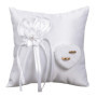 YUNCHONGuk Coussin pour alliances de mariage - En forme de cœur - Coussin pour alliances - Blanc - 20 x 20 cm