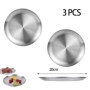 Lot de 3 Assiettes Rondes en Acier Inoxydable,Plats de Service en Inox Plateau,Plateau de Service pour Cuisine Salle à Manger Ca
