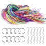 Tekenewbse 200 Pcs Scoubidou Fil Paillettes, Scooby Doo Fil Elastique Cordon, Scoobidoo, Scoubidou Pastel pour Faire Bracelets C
