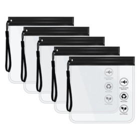 EUZUXU 5 Pièces Trousse de Toilette Transparente Femme, 20x20cm, Trousse de Toilette Transparente Homologuée par l'aéroport, Sac