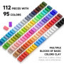 Shuttle Art 112 PCS Kit Pâte Polymère Petits Blocs, 95 Couleurs Uniques & Plus de Couleurs Courantes de Polymere Clay, 5 Outils 
