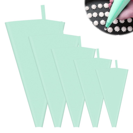SPRHR 5 Pièces Poches à Douilles, 5 SortesTaille Vert Poche a Douille Patisserie Professionnelle, Poche a Douille Patisserie Reu