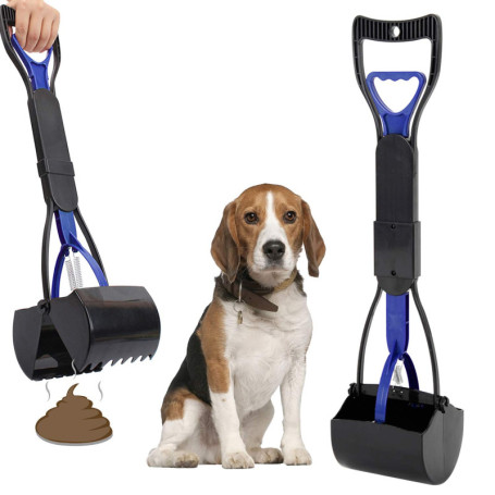 BelonLink Pelle à déjections pour Animal Domestique, ramasse-crotte, 61 cm Pouce Long Manche Solide Pince dentelée Nettoyage Pic