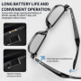 OBEST Lunettes Bluetooth Intelligentes Lunettes de Soleil Audio Sans fil pour Assistant Vocal Lunettes anti UV Unisexe pour Les 