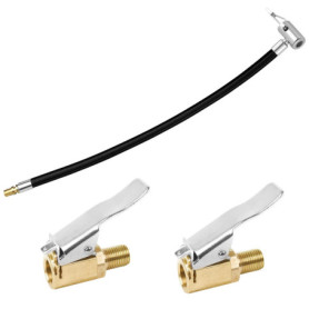 Gentpovth Adaptateur de Valve de Pneu de Voiture, Gonfleur Pneu d'extension, 35CM Flexible de Gonflage Tuyau en Caoutchouc Noir,