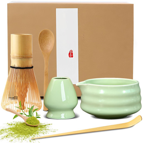 5 pièces Matcha Kit Fouets à Matcha Convient à la Préparation de Thé Matcha pour la Maison, le Bureau et le Salon de Thé Fouet M