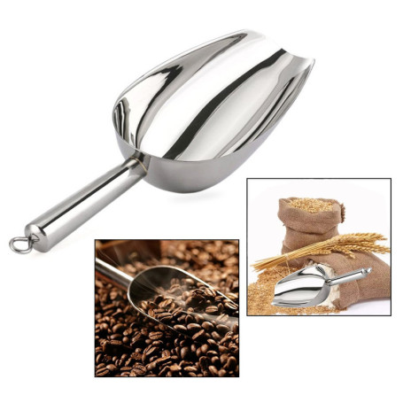 OFKPO Pelle INOX Pelle à Farine INOX, Pelle à Nourriture pour Barre de Fête de Mariage Outils Accessoires de Cuisine