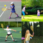 Raquette de Tennis pour Enfants, 2 en 1 Ensemble Raquette de Badminton avec 2 Balles de Tennis et 6 Badminton, Portable Jouets S