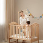 Litimkat Support mobile pour lit bébé, support mobile bébé réglable en hauteur en bois, adapté aux lits d'enfants et aux tables 