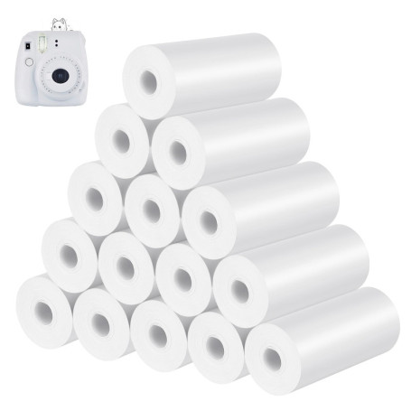 Lot de 15 Rouleaux de Papier Thermique 57mm x 25mm x 7m,Papier Imprimante Thermique d'impression Instantanées pour Appareil Phot