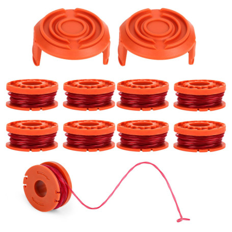 Fil Coupe Bordure,Lot de 10 Bobine Fil Debroussailleuse Compatible avec Worx Coupe Bordure,Ø 1,65mm & 3.05 m Fil Nylon pour Debr