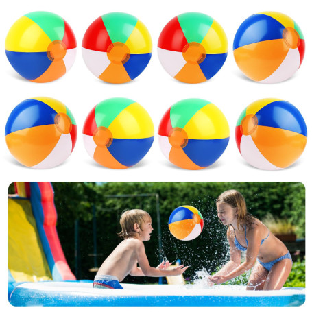 LWMTT 8 Pièces Ballons de Plage, Ballon Gonflable Piscine, Ballon de Plage Gonflable pour Enfants Adultes Ballon Piscine pour Fê