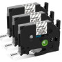 COLORWING Lot de 3 rubans encreurs compatibles pour Brother Ptouch TZe-131 - Noir sur transparent 12 mm - Tze131 TZ 131 - Pour B