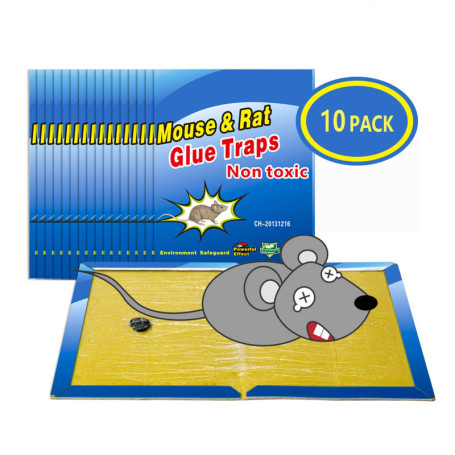 Piège à Souris Pièges à Rats, 10 Plaques Collantes Souris, Plaques de glu Anti Souris Anti Rat - Grande Taille 8"x12"