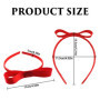 4 Bandeaux à Nœuds Rouges, Bandeaux Vintage pour Filles, Bandeau en Ruban, Accessoires pour Cheveux avec Nœud, Serre-Tête à Nœud