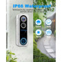 4MP Sonnette sans Fil avec Caméra Compatible avec Alexa, nicezing Exterieur Etanche Visiophone sans Fil avec Carillon, Message V