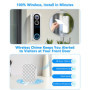 4MP Sonnette sans Fil avec Caméra Compatible avec Alexa, nicezing Exterieur Etanche Visiophone sans Fil avec Carillon, Message V